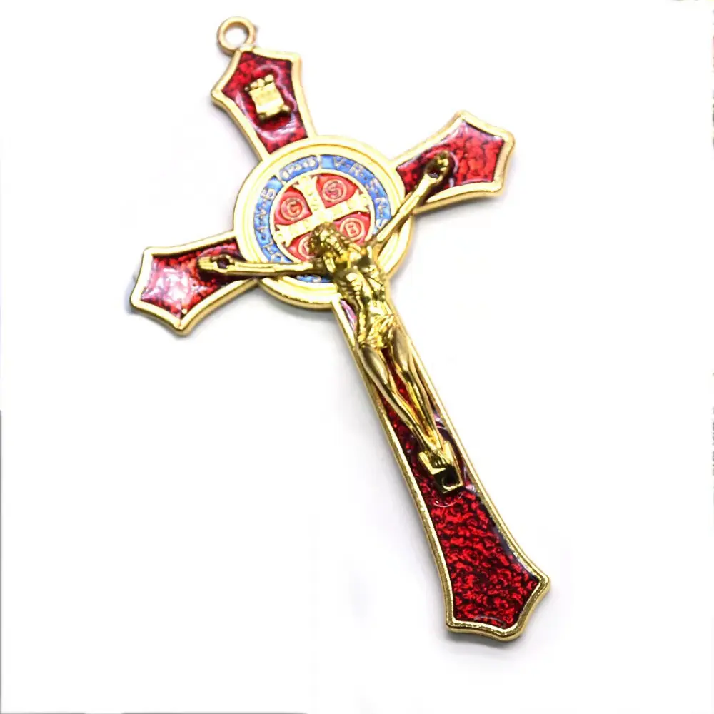 12*7cm metallo gocciolante olio croce gesù cristo immagine amara decorazione di preghiera religiosa