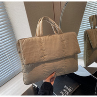 Sac à ordinateur matelassé en polyester-coton de luxe personnalisé, sacs fourre-tout de grande capacité, sac pour ordinateur portable rembourré en coton pour les trajets domicile-travail