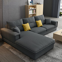 Canapé moderne nordique pas cher, design en forme de L, tissu en velours, canapé sectionnel de salon, canapé inclinable de bureau, ensemble de meubles, canapé de salon