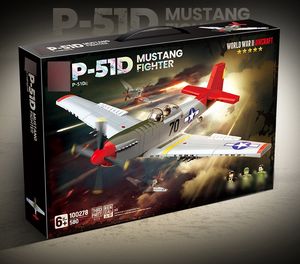 Ensemble de blocs de construction de chasseurs de P-51 de chasse à réaction militaire WW2 <span class=keywords><strong>guerre</strong></span> mondiale 2 ensemble de construction chasseur bombardier WWII briques Mustang Air Force - Product Image 5