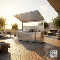 Módulos de Cocina Exteriores Profesionales de Acero Inoxidable con Isla de Barbacoa de Lujo para Terraza