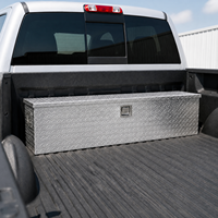 Boîte à outils robuste en aluminium de 30 pouces pour benne de camion avec poignée latérale en tôle diamantée et clés de verrouillage - Rangement de garage polyvalent pour extérieur