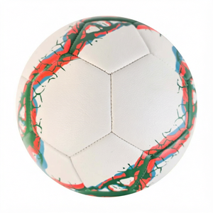 Balón de Fútbol Personalizado al por Mayor con Logotipo, Talla 5, de Cuero PU, para Entrenamiento, con Patrón de Grietas, OEM Disponible - Product Image 1