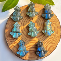 Grosir Pabrik ukiran tangan kualitas tinggi alami ukiran hewan Labradorite berbeda ukiran kristal untuk dekorasi