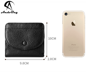 Cartera Corta Andong para Mujer, Monedero de Cuero Vacuno Genuino, Monedero Pequeño de Moda con Clip para Tarjetas y Monedas - Product Image 2
