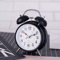 Réveil de table Snooze avec calendriers, rétroéclairage, design contemporain - Construction métallique, lumineux dans le noir pour enfants et étudiants