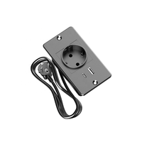 Stopkontak Terpasang Rata dengan Port USB dan Kabel Daya untuk Meja Kantor, Pulau Dapur, Kabinet, Perabot Hotel