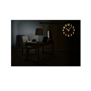 นาฬิกาแขวนไม้เรืองแสง 25 ซม. ตัวเลขเรืองแสง เข็มเรืองแสง ระบบควอตซ์ - Product Image 6