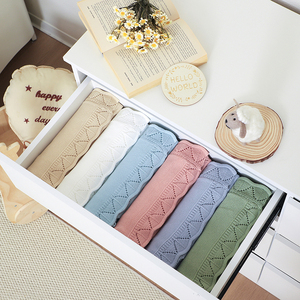 Manta de bebé Mimimxiong transpirable de punto calado 100% algodón, diseño de malla suave para <span class=keywords><strong>cuna</strong></span> y cochecito, ideal para verano - Product Image 6