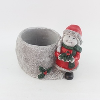 Pot de fleurs en ciment pour jardin, bureau ou sol, avec motif bonhomme de neige, pour plantes succulentes, herbes et bonsaïs - Vente en gros