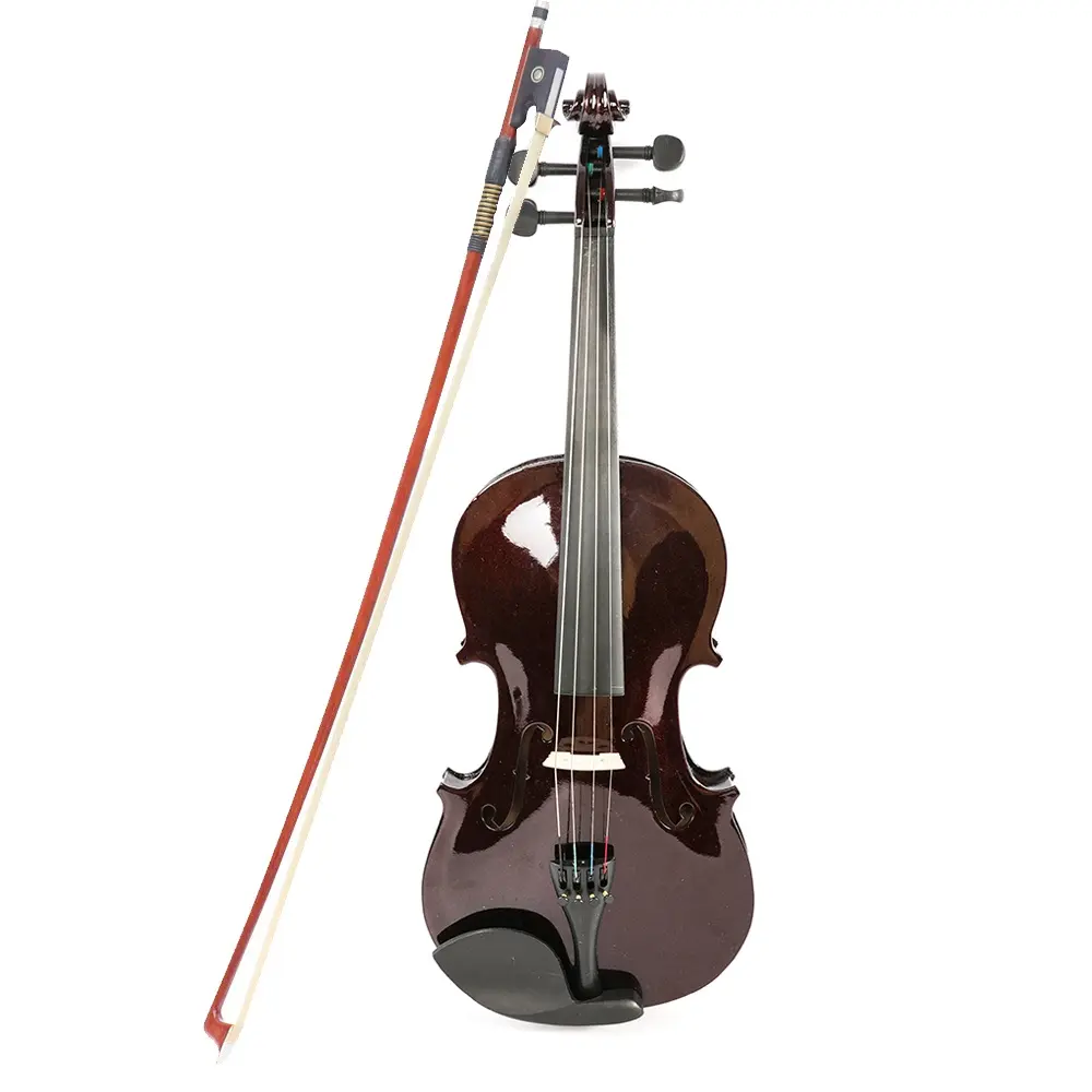 Brand New Gloss Light 2/4 3/4 4/4 Basswood Nylon And Alloy Steel String Violin With Violin Case