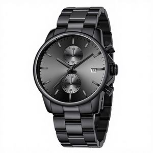 Montre Chronographe à Quartz pour Homme GOLDEN <span class=keywords><strong>HOUR</strong></span>, Boîtier en Acrylique, Étanche 5ATM, Affichage Analogique, Date Automatique, Bouton Poussoir, Fermoir Déployant - Product Image 1