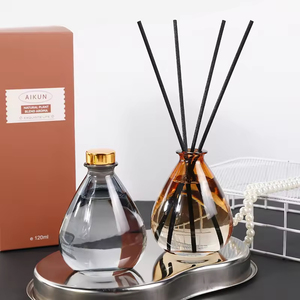 Aikun Luxury Custom Floral Scent IP12 Formula Clear Glass Teardrop 120ml Reed <b>Diffuser</b> Aroma Gift Set For Hotel Lobby Decor - Product Image 1
