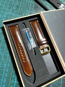 Correa de reloj unisex de edición limitada japonesa Shinchi Horse Shell <span class=keywords><strong>Cordovan</strong></span> con hebilla de pin, de cuero genuino negro y marrón, compatible con 1820 - Product Image 2