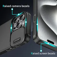 Housse anti-chute de haute qualité pour la peau avec étui de téléphone à fenêtre coulissante pour iPhone 16 Pro Max 15 14 Plus 13 Mini 12 11