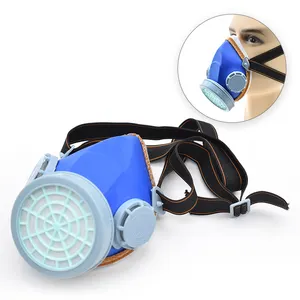 Blue TPR Half Face Gas Dust Respirator Cover Adjusted Freely Single Filtration System Disposable Industry Mask Respirator