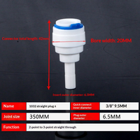 Raccord rapide manuel Yenvqee 3/8 pour tuyau d'osmose inverse, connexion RO, raccord de tuyau en plastique pour aquarium, bleu, droit