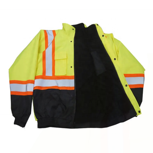 Gilet de sécurité de chantier personnalisé avec maille en polyester fluorescent imperméable, veste de travail réfléchissante en PVC, logo personnalisé, marque - Product Image 3