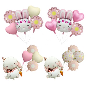 Ballons en aluminium écologiques et durables de la série Animaux en carton : <span class=keywords><strong>Lapin</strong></span>, <span class=keywords><strong>Papillon</strong></span> – Idéaux pour les fêtes d'anniversaire et du Nouvel An des enfants - Product Image 2