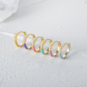 Pendientes de Plata de Ley 925 con Gotas de Aceite Irregulares, Pendientes de Verano para Mujer, Joyería de Color Ligera y de Lujo - Product Image 2
