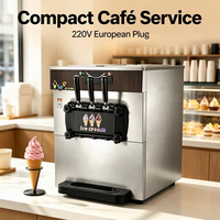 Machine à glace molle compacte à double cylindre pour comptoir, double usage domestique et commercial, pour la restauration, les food trucks et les cafés