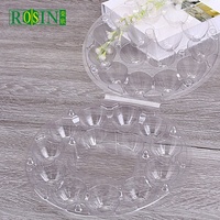 Boîte ronde en PET de qualité alimentaire jetable personnalisée, emballage en blister transparent pour œufs