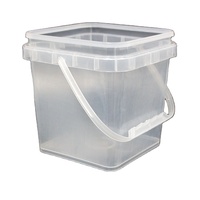 Seaux carrés en plastique avec couvercle et poignée, impression 4L 5L seau de qualité alimentaire, couleur personnalisée, vente en gros