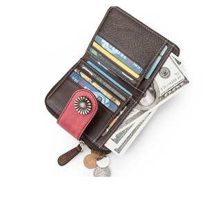 Boshiho Customized Crazy Horse Leather <b>Card</b> <b>Holder</b> Vintage Short Bifold Leather <b>Wallet</b> Men Coin Pockets <b>Wallet</b> for Men - Product Image 4