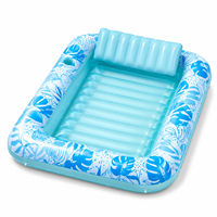 Flotador Inflable para Piscina YUNJU con Almohada, Estampado Tropical, Hamaca Acuática, Balsa para Tomar el Sol, OEM