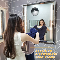 Miroir de salle de bain mural LED Highzway avec capteur tactile, variateur d'intensité, anti-buée, 3000K-6000K, cadre en acier, IP44, écologique
