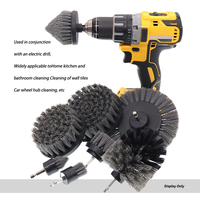 Brosse de nettoyage électrique multi-tailles grise pour perceuse, idéale pour salle de bain, cuisine, et lavage de roues de voiture