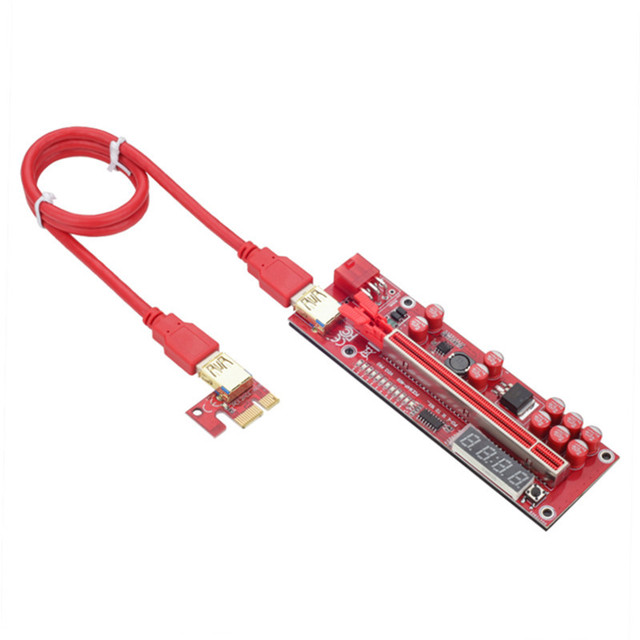 Angitu GPU 6Pin Sata Power Cable USB3.0 PCI Express Extension 1X PCI-E X16 PCIE Riser V013PRO Riser Card