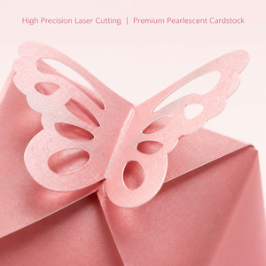 Scatole Portaconfetti a Forma di Farfalla, Pieghevoli in Cartone, Personalizzabili con Logo e Dimensioni per Matrimoni ed Eventi - Product Image 3