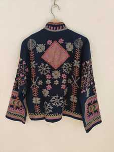 Veste en coton indien Suzani brodée à la main, manteau fait main, robe de mariée bohème, veste de festival, cadeau de Noël - Product Image 6