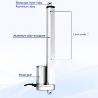 Actionneur linéaire à aimant permanent DC 12V 50kg avec télécommande sans fil IP54 500N de couple pour ventilateur d'appareil ménager en aluminium