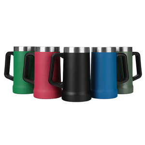 Chope à bière Copo Big Grip de 16oz 24 onces Gobelet à bière en acier inoxydable à double paroi avec poignée