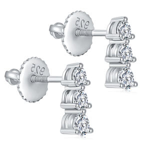 Pendientes de Plata de Ley con Piedras Preciosas Sueltas, Diseño Redondo, de Moda, para Boutique de Joyería - Product Image 1