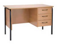 Tables de bureau simples pour enseignants, bureaux en bois avec support pour ordinateur, tiroir latéral, étagère et clavier