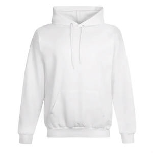 Sweat-shirt à capuche brodé en polyester noir vierge de haute qualité personnalisé pour hommes - Product Image 1