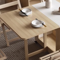 Ensemble de table à manger pliante en bois à grande capacité avec 6 chaises, design moderne, extensible, meubles de cuisine, table pour petit appartement