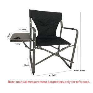 เก้าอี้อลูมิเนียมพับได้สำหรับงานหนักพร้อมโต๊ะข้างและกระเป๋าด้านข้างรองรับน้ำหนัก120กก. - Product Image 5