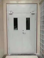 Porte d'urgence en acier métallique ignifugée personnalisable pour laboratoire commercial, salle d'hôpital, école et hôpital