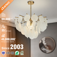 Nouveau produit : Lustre de plafond en verre dépoli de style rétro français, lampe suspendue ronde nordique pour villa, salon, hôtel