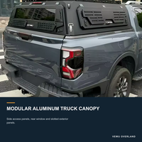 VEWU Hardtop en aluminium robuste avec plateforme de toit, troisième feu stop, étanche IP66, sans perçage, pour benne de camion