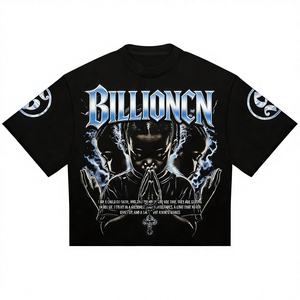 Camiseta gráfica de gran tamaño para hombre de alta calidad mezcla de seda/algodón estampado Animal estilo Vintage transpirable peso pesado 280g tela - Product Image 2