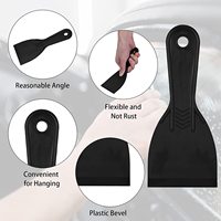 Ensemble de 5 spatules à lame plate biseautée en plastique pour le décapage de papier peint, la réparation de peinture, le remplissage, le calfeutrage et le nettoyage
