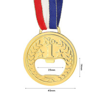 Abridor de Botellas con Forma de Medalla de Oro N.º 1 de Fábrica con Cordón, Adorno Metálico para Premios de Competición, Recuerdo de Juegos Deportivos