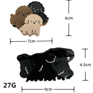 Vente en gros de pinces à cheveux coréennes pour femmes, pinces à cheveux mignonnes pour chiens poilus, pinces à cheveux en acétate épissé - Product Image 2