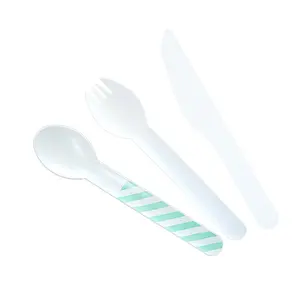 Penjualan laris pabrik sendok garpu sendok plastik mini PLA sekali pakai dapat kompos pisau sendok teh