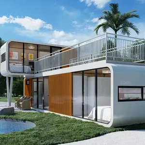 Cabine de cápsula para hotel, casa pequena pré-fabricada de luxo ECO moderna com luz solar, casa móvel, novo, 2024